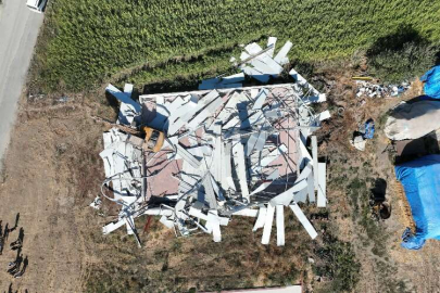 Bursa'da tarım toprağında kaçaklara havadan takip!