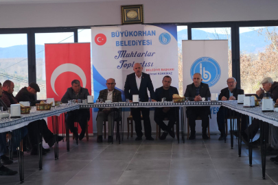 Büyükorhan Belediye  Başkanı Ahmet  Korkmaz Mahalle muhtarlarına 5 yılın planlarını anlattı