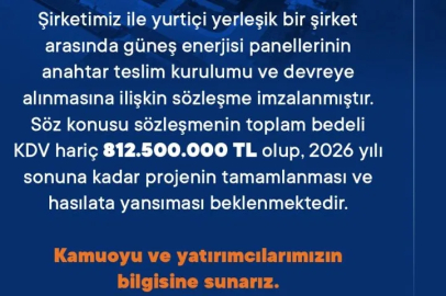 Kalyon PV’den 812,5 Milyon TL’lik Yeni Güneş Enerjisi Anlaşması