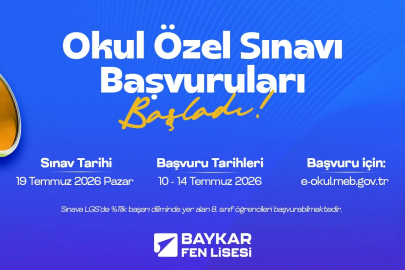 Baykar Fen Lisesi’nin Okul Özel Sınavı Başvuruları Başladı!