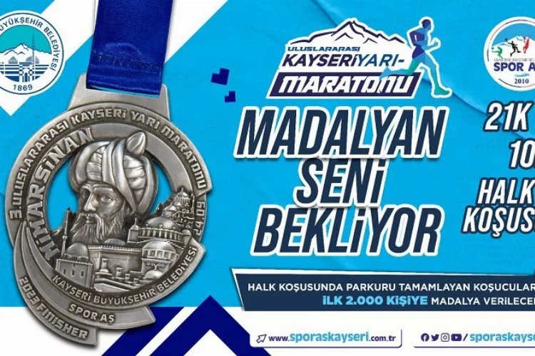 Kayseri'de yarı maratona geri sayım